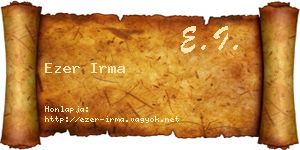Ezer Irma névjegykártya